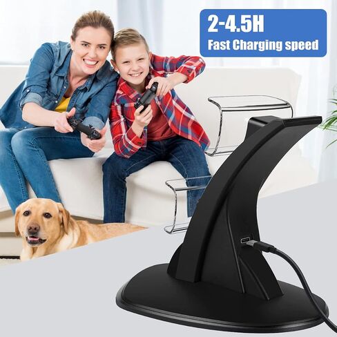 PS5 Controller Charger Station Dual Controller Charging Stand for PlayStation 5, IC Protection, Fast Charging Docking Station with Type-C Charging Cable in Saudi Arabia