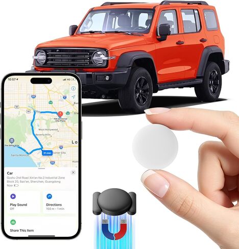 GPS Tracker for Vehicles,1 Year Battery Life,2 PCS GPS Tracker, Hidden Magnetic Case, Tracker Device for Vehicles, GPS Tracker,Ultra-Slim,No Monthly Fee Car Tracker Work with Find My (iOS Only) in Kuwait