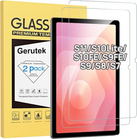 Gerutek 2 Pack Screen Protector for Samsung Galaxy Tab S11/ S10 Lite/ S10 FE/ S9 FE 5G/ S9/ S8/ S7 (11/10.9 inch),Tempered Glass Film Compatible with S Pen，[Ultra Clear] [Anti Scratch] [2.5D] | Galaxy Tab S11/S9/S8/S7 11" 9H Tempered Glass Film, S Pen Com in Saudi Arabia