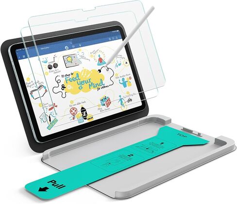 ESR 2 Pack Paper-Feel Screen Protector for iPad Air 11 Inch M4/M3/M2 | 9H Matte Writing Tempered Glass with Ultra Fit Tray, Write and Draw Like on Paper, Anti-Glare, Bubble-Free in Saudi Arabia