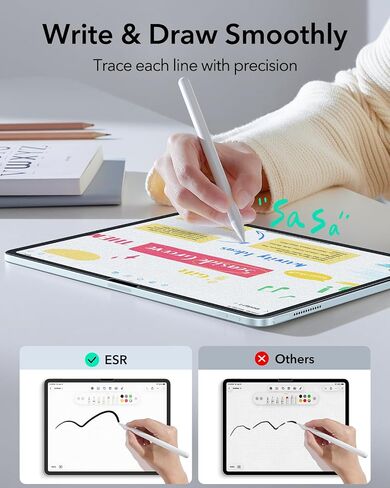 ESR 2 Pack Paper-Feel Screen Protector for iPad Air 11 Inch M4/M3/M2 | 9H Matte Writing Tempered Glass with Ultra Fit Tray, Write and Draw Like on Paper, Anti-Glare, Bubble-Free in Saudi Arabia