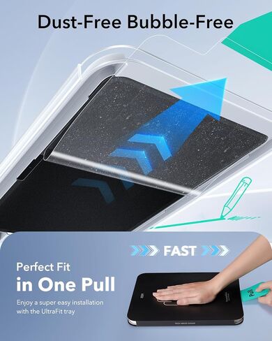 ESR 2 Pack Paper-Feel Screen Protector for iPad Air 11 Inch M4/M3/M2 | 9H Matte Writing Tempered Glass with Ultra Fit Tray, Write and Draw Like on Paper, Anti-Glare, Bubble-Free in Saudi Arabia