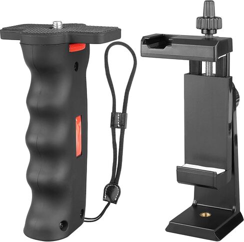Vlogging Holder, Cell Phone Camera Handle Grip Stabilizer, Ergonomic Phone Video Stabilizer, Handheld Selfie Stick Smartphone Holder with Cold Shoe Mount for Mic/Flash Light, Wrist Strap in Saudi Arabia
