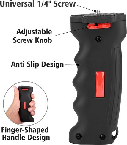 Vlogging Holder, Cell Phone Camera Handle Grip Stabilizer, Ergonomic Phone Video Stabilizer, Handheld Selfie Stick Smartphone Holder with Cold Shoe Mount for Mic/Flash Light, Wrist Strap in Saudi Arabia