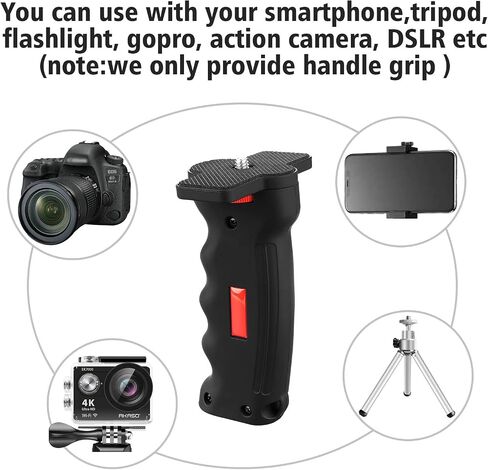 Vlogging Holder, Cell Phone Camera Handle Grip Stabilizer, Ergonomic Phone Video Stabilizer, Handheld Selfie Stick Smartphone Holder with Cold Shoe Mount for Mic/Flash Light, Wrist Strap in Saudi Arabia