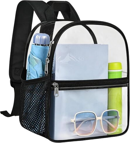 Clear Backpack for Stadium Events 12X11x6 Small Stadium Backpack | Waterproof Clear Bag with Reinforced Strap Stitches for Concert Work Sport Event in Kuwait