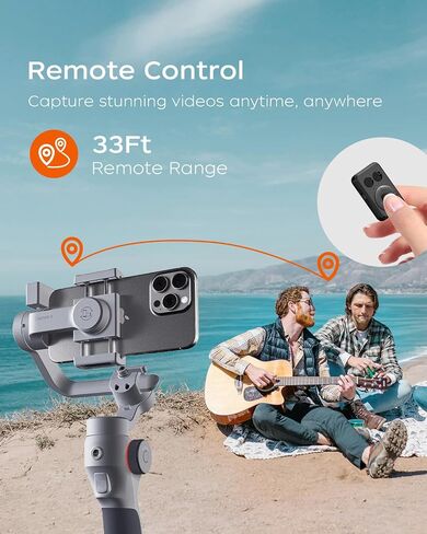 Capture5 Gimbal Stabilizer for Smartphone, Magnetic AI Tracker Fill Light Remote Control 500g Payload, 3-Axis Phone Gimbal for Android & iPhone 16 15 Pro Max for Video Recording（Gray） in Saudi Arabia