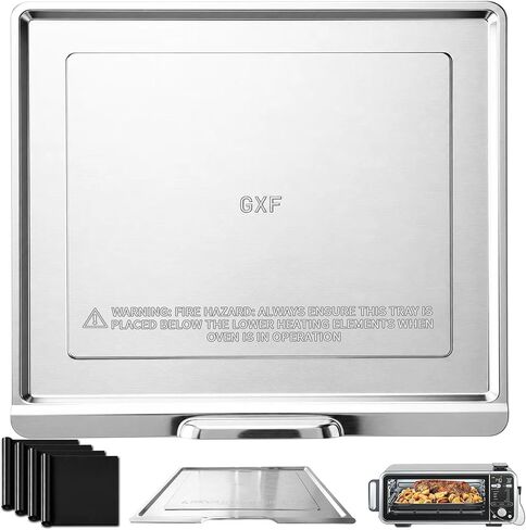 Crumb Tray for Ninja Foodi SP101 SP100 SP1001C SP201 Air Fryer,Replacement Tray Pan Parts with 4 PCS Fiberglass Non-stick Oven Liners for Ninja Flip Toaster Oven Digital Countertop Oven in Kuwait