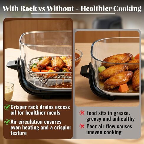 2 Pack Stainless Steel Air Fryer Rack for Ninja Crispi Air Fryer FN101 | Reusable Crisper Rack, Includes 2 Pcs Cleaning Brush, Even Heating for Crispy Food, Heat Resistant, Rust-Proof Structure in Saudi Arabia