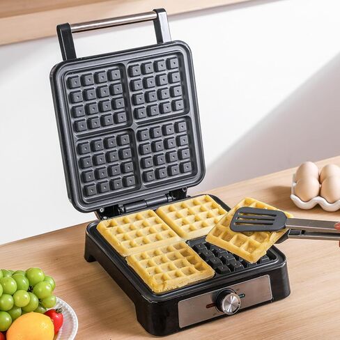 Belgian Square Thick Waffle Maker with Non-stick Plate, Temperature Control | 4 Slices Waffles Maker Waffle Iron Make Waffle in Minutes, 3 Browning Level, 1200W in Saudi Arabia