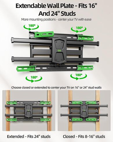 USX MOUNT UL Listed TV Wall Mount for 42"-84" TVs up to 110lbs and 8"-24" Wood Studs, TV Mount with Tilt, Swivel & Extension, Wall Mounts Bracket with Dual Articulating Arms, Max VESA 600x400mm in Kuwait
