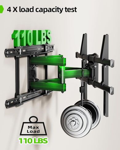 USX MOUNT UL Listed TV Wall Mount for 42"-84" TVs up to 110lbs and 8"-24" Wood Studs, TV Mount with Tilt, Swivel & Extension, Wall Mounts Bracket with Dual Articulating Arms, Max VESA 600x400mm in Kuwait
