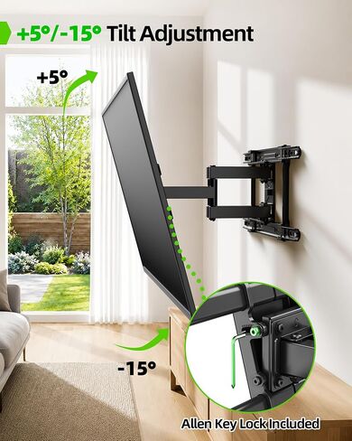 USX MOUNT UL Listed TV Wall Mount for 42"-84" TVs up to 110lbs and 8"-24" Wood Studs, TV Mount with Tilt, Swivel & Extension, Wall Mounts Bracket with Dual Articulating Arms, Max VESA 600x400mm in Kuwait
