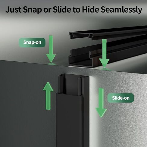Black Cord Hider, 212.6in Cord Covers for 1-2 Wires on Wall, Paintable Cable Hider, Wire Hider Wire Covers for Cords on Walls, Easy Set-up Cable Raceway Management to Hide Cords, W0.59 H0.4in, Black in Saudi Arabia