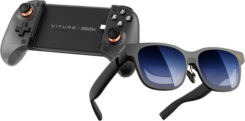 نظارات VITURE Pro 2 XR + حزمة وحدة تحكم الألعاب 8BitDo لنظام Android | 146 بوصة 120 هرتز، 63 جرام، قرص من 0 إلى -5.0D، عصي Hall Effect، زمن وصول منخفض USB-C، شحن أثناء اللعب، Android in Kuwait