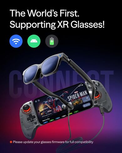 نظارات VITURE Pro 2 XR + حزمة وحدة تحكم الألعاب 8BitDo لنظام Android | 146 بوصة 120 هرتز، 63 جرام، قرص من 0 إلى -5.0D، عصي Hall Effect، زمن وصول منخفض USB-C، شحن أثناء اللعب، Android in Kuwait