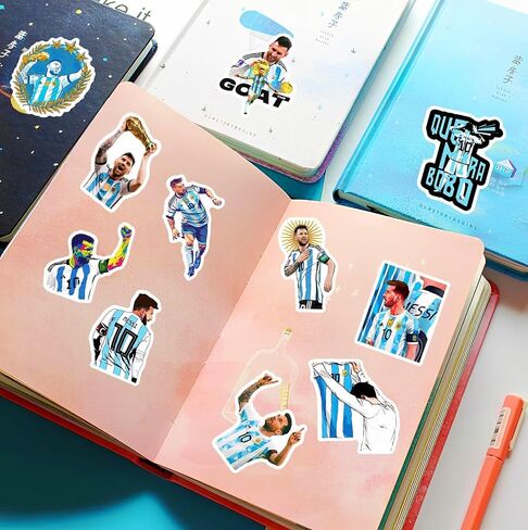 50PCS Soccer Player Messi Sticker for Fans, Vinyl Waterproof Laptop Water Bottle Stickers for Aldults Boys Girls Teens Cool Soccer Sport in Saudi Arabia