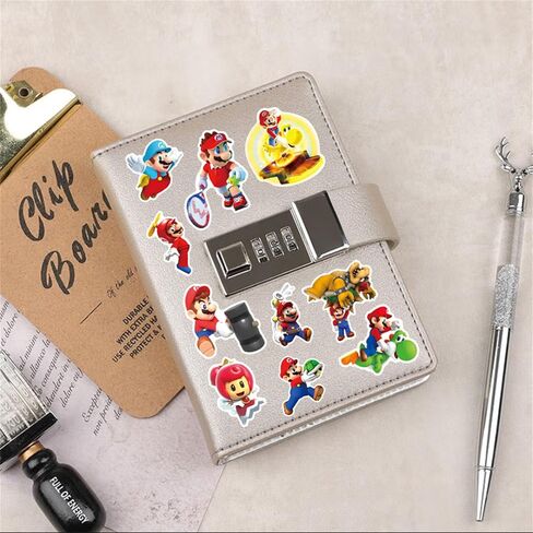100pcs Cartoon Super Mario BROS. Stickers for Kids, Vinyl Waterproof Mario Decal for Water Bottle Laptop Toy Sticker for DIY Decorate Bumper Phone Hard Hat Kids Teens Gifts (Mar100) in Saudi Arabia