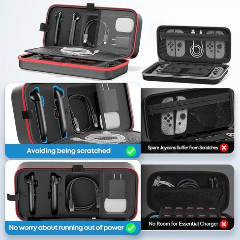 Carrying Case Compatible with Nintendo Switch 2(2025) , Portable Switch 2 Travel Carry Case Fit for Joy-Con 2 and AC Adapter, Hard Shell Protective Pouch Bag with 26 Game Cards for Game Accessories in Saudi Arabia