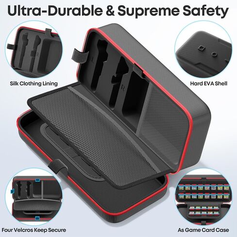 Carrying Case Compatible with Nintendo Switch 2(2025) , Portable Switch 2 Travel Carry Case Fit for Joy-Con 2 and AC Adapter, Hard Shell Protective Pouch Bag with 26 Game Cards for Game Accessories in Saudi Arabia
