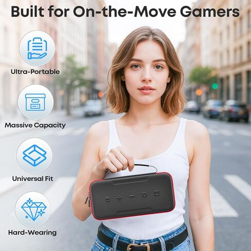 Carrying Case Compatible with Nintendo Switch 2(2025) , Portable Switch 2 Travel Carry Case Fit for Joy-Con 2 and AC Adapter, Hard Shell Protective Pouch Bag with 26 Game Cards for Game Accessories in Saudi Arabia