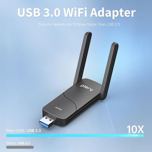 WiFi 6E USB WiFi Adapter, AX5400 Tri-Band 6GHz/5GHz/2.4GHz | Gaming USB 3.0 WiFi Dongle with High Gain Antennas for Desktop PC Laptop, Supports Windows 11/10, WPA3, OFDMA in Saudi Arabia