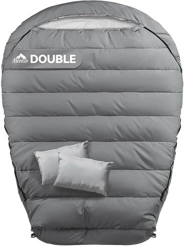 MEREZA Mummy Double Sleeping Bag for Adults with Pillow Cold Weather 0 Degree 2 Person Sleeping Bag for Big Tall Mens Couples Family Camping in Saudi Arabia