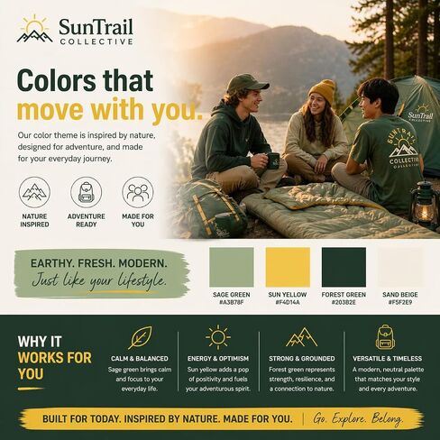 SunTrail Collective Sleeping Bag – Lightweight 32-59° Sleeping Bag for Teens & Young Adults, Mummy Style, Warm & Compact Camping Sleep Sack for Outdoor, Travel & Festivals, Portable w/Carry Bag in Saudi Arabia