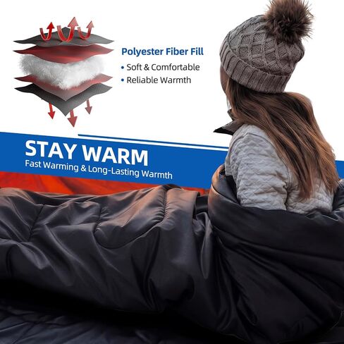 TRAKIOM Double Sleeping Bag with 2 Pillows, Warm Sleeping Bags for Adults, Large Queen Size XL Camping Sleeping Bags for Camping, Backpacking Or Hiking,Waterproof Sleeping Bag for Cold Weather & Warm in Saudi Arabia
