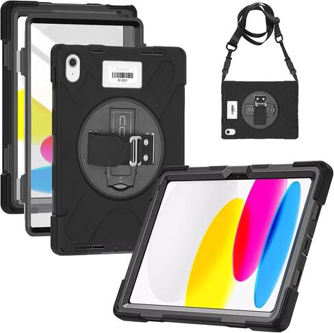 CODi Rugged iPad 11" (A16)/iPad 10.9" (10th Generation) Case with Screen Protector & Asset Tag Window | 360° Protection, Kickstand & Shoulder Strap in Saudi Arabia