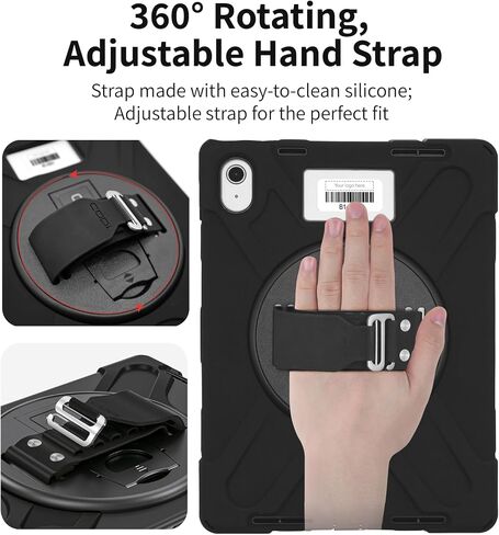 CODi Rugged iPad 11" (A16)/iPad 10.9" (10th Generation) Case with Screen Protector & Asset Tag Window | 360° Protection, Kickstand & Shoulder Strap in Saudi Arabia