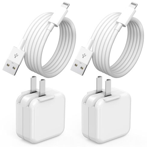 iPad iPhone Charger Fast Charging [ Apple Certified ] 2Set 6FT USB to Lightning Cable iPad Cord with 12W Foldable Block i Phone Charging Travel Wall Plug Compatible with i Pad, iPadPro, iPadAir,iPhone in Saudi Arabia