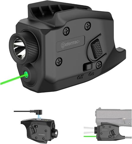 مجموعة مسدس ديفينتاك 350 لومن ليزر أخضر فاتح | ضوء المسدس متوافق مع Glock 42/43/43X/48 بدون سكة أو MOS فقط، ولا يناسب الطرز الأخرى in Kuwait
