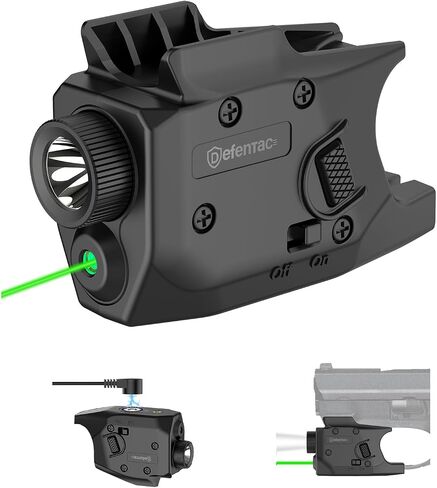 DEFENTAC 350 Lumens Pistol Light Green Laser Combo with Strobe/Momentary | Compatible with M&P Shield and M&P Shield Plus, 9mm/.40 Only, NOT for Other Handguns in Saudi Arabia