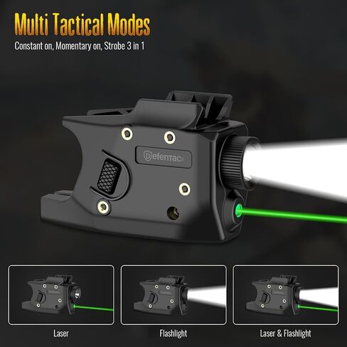 DEFENTAC 350 Lumens Pistol Light Green Laser Combo with Strobe/Momentary | Compatible with M&P Shield and M&P Shield Plus, 9mm/.40 Only, NOT for Other Handguns in Saudi Arabia