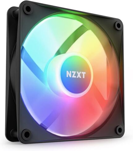 NZXT F120 RGB Core - 120mm Hub-Mounted RGB PC Case Fan - Black | 120mm RGB fan with 8 addressable LEDs and semi-transparent blades. Quiet cooling with CAM-synced lighting. in Saudi Arabia