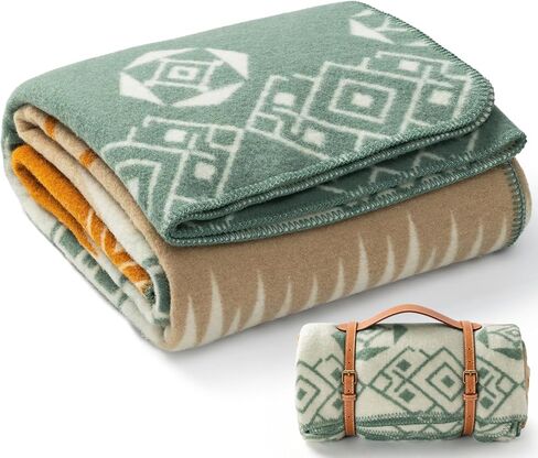 Molithe 100% Wool Blanket, 62" x 86", Warm, Thick, Washable, Military | Great for Camping, Outdoors, Sporting Events, Survival Kits Moss Green in Saudi Arabia
