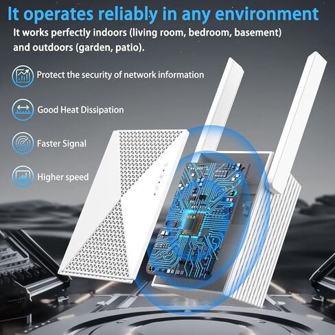 WiFi Extender Signal Booster, Long Range Wireless Repeater Amplifier for Home & Outdoor, Covers Up to 13888 Sq.Ft., Internet Booster with Ethernet Port, Banish WiFi Dead Zones in Saudi Arabia
