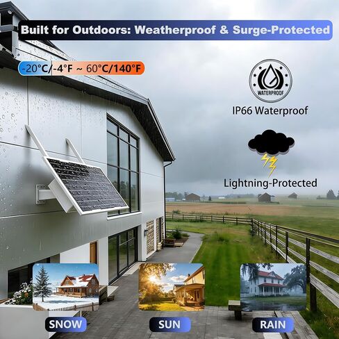Outdoor WiFi Extender Solar Powered, WiFi Booster and Signal Amplifier | 2.4GHz 300Mbps Outside WiFi Repeater,12W Solar & 27Ah Battery, IP66, Portable Range,Setup Easily for Yard, Garden, Camping,RV in Kuwait