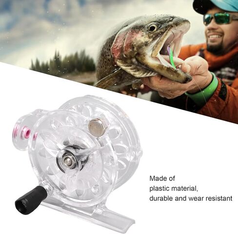 Fishing Reel, Lightweight Fly Wheel, Plastic Anti Corrosion Smooth Retrieve Gear for Angler Fisherman Comfort Grip Ice Sea Outdoor Fly Fishing Accessory in Saudi Arabia