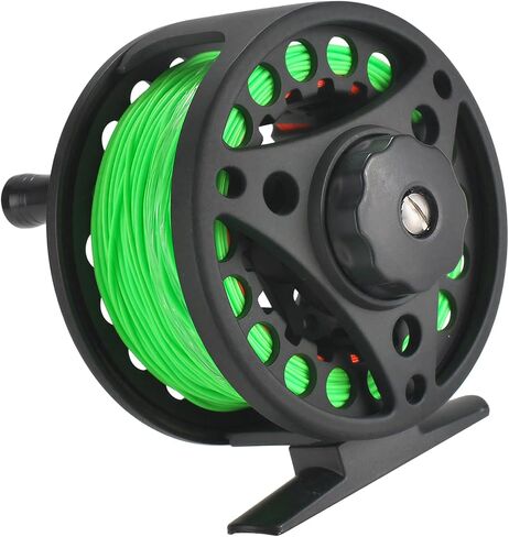 Aluminum Alloy Fly Fishing Reel, 3.4 in / 8.5 cm Outer Diameter, Front Stirring Reel, Export Fishing Reel, Fishing Line Reel, Rock Fishing Reel, Large Arbor Design, Pre Loaded with Line in Saudi Arabia