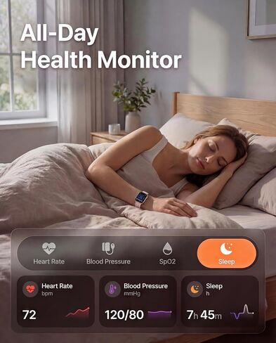 Smart Watch, Fitness Watch for Women Men with 24/7 Heart Rate/Blood Pressure Monitor,Pedometer, Sleep Tracker, 120+ Sport Modes, IP68 Waterproof Activity&Fitness Tracker Compatible with Android iPhone in Kuwait