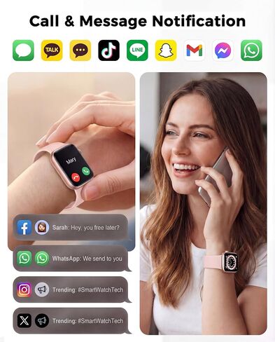 Smart Watch, Fitness Watch for Women Men with 24/7 Heart Rate/Blood Pressure Monitor,Pedometer, Sleep Tracker, 120+ Sport Modes, IP68 Waterproof Activity&Fitness Tracker Compatible with Android iPhone in Kuwait