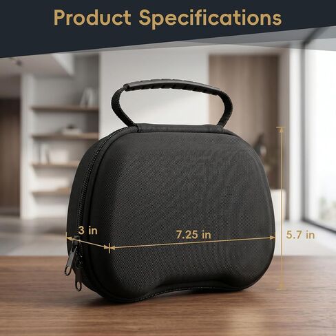 Universal Controller Travel Case, Hard EVA, Mesh Pocket, Fits Xbox PS5 PS4 | Shockproof Semi-Hard Shell, Soft Microfiber Lining, Double Zipper, Compact & Portable, Sturdy Protective Design in Saudi Arabia