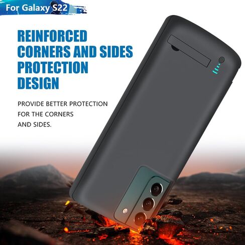 [2025 Version Battery Case for Samsung Galaxy S22, 4800mAh Rechargeable Extended Battery Charging/Charger Case, Add 100% Extra Juice (6.1 Inches) Black in Kuwait