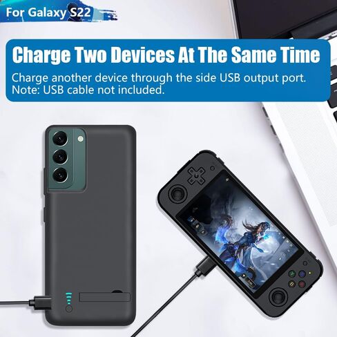 [2025 Version Battery Case for Samsung Galaxy S22, 4800mAh Rechargeable Extended Battery Charging/Charger Case, Add 100% Extra Juice (6.1 Inches) Black in Kuwait