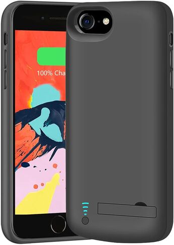 Battery Case for iPhone SE 2020/8 / 7 / 6S / 6, 5000mAh Rechargeable Extended Battery Charging Charger Case, Adds 2X Extra Juice (4.7 Inches) Black in Kuwait