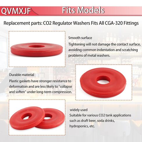 CO2 Regulator Washers - Nylon CO2 O Ring, 3/4 OD, 1/4 ID, 0.110 Thk | 15 Packs, Fits All CGA-320 Fittings, Perfect Seal, Perfect Fit in Saudi Arabia