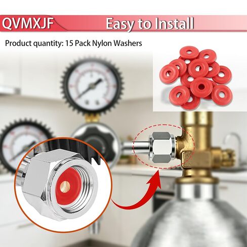 CO2 Regulator Washers - Nylon CO2 O Ring, 3/4 OD, 1/4 ID, 0.110 Thk | 15 Packs, Fits All CGA-320 Fittings, Perfect Seal, Perfect Fit in Saudi Arabia