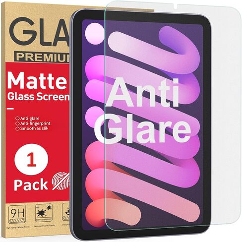 Ambison Matte Screen Protector for iPad Mini A17 Pro/6th Gen 8.3", 2 Pack | Anti-Glare, Anti-Fingerprint, 9H Tempered Glass, Scratch Resistance Military-Grade, Smooth as Silk, Easy Installation in Saudi Arabia